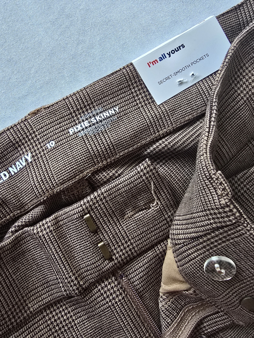 Old Navy Brown Plaid Pixie Skinny Women's Pants - Picture 6 of 7